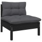 vidaXL 10-tlg. Garten-Lounge-Set mit Kissen Schwarz Kiefernholz vidaXL 10-tlg. Garten-Lounge-Set mit Kissen Schwarz Kiefernholz