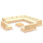 vidaXL 14-tlg. Garten-Lounge-Set mit Creme Kissen Massivholz Kiefer vidaXL 14-tlg. Garten-Lounge-Set mit Creme Kissen Massivholz Kiefer