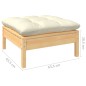 vidaXL 14-tlg. Garten-Lounge-Set mit Creme Kissen Massivholz Kiefer vidaXL 14-tlg. Garten-Lounge-Set mit Creme Kissen Massivholz Kiefer