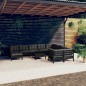 vidaXL 11-tlg. Garten-Lounge-Set mit Kissen Schwarz Kiefernholz vidaXL 11-tlg. Garten-Lounge-Set mit Kissen Schwarz Kiefernholz