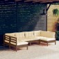 vidaXL 6-tlg. Garten-Lounge-Set mit Kissen Honigbraun Kiefernholz vidaXL 6-tlg. Garten-Lounge-Set mit Kissen Honigbraun Kiefernholz