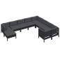 vidaXL 10-tlg. Garten-Lounge-Set mit Kissen Schwarz Kiefernholz vidaXL 10-tlg. Garten-Lounge-Set mit Kissen Schwarz Kiefernholz