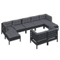 vidaXL 9-tlg. Garten-Lounge-Set mit Kissen Schwarz Kiefer Massivholz vidaXL 9-tlg. Garten-Lounge-Set mit Kissen Schwarz Kiefer Massivholz