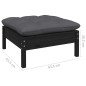 vidaXL 10-tlg. Garten-Lounge-Set mit Kissen Schwarz Massivholz Kiefer vidaXL 10-tlg. Garten-Lounge-Set mit Kissen Schwarz Massivholz Kiefer