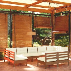 vidaXL 9-tlg. Garten-Lounge-Set mit Kissen Honigbraun Kiefernholz