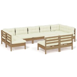 vidaXL 9-tlg. Garten-Lounge-Set mit Kissen Honigbraun Kiefernholz