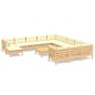 vidaXL 13-tlg. Garten-Lounge-Set mit Creme Kissen Kiefernholz vidaXL 13-tlg. Garten-Lounge-Set mit Creme Kissen Kiefernholz