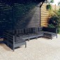 vidaXL 7-tlg. Garten-Lounge-Set mit Kissen Grau Kiefer Massivholz vidaXL 7-tlg. Garten-Lounge-Set mit Kissen Grau Kiefer Massivholz