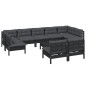 vidaXL 10-tlg. Garten-Lounge-Set mit Kissen Schwarz Massivholz Kiefer vidaXL 10-tlg. Garten-Lounge-Set mit Kissen Schwarz Massivholz Kiefer