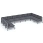 vidaXL 10-tlg. Garten-Lounge-Set mit Kissen Grau Kiefer Massivholz vidaXL 10-tlg. Garten-Lounge-Set mit Kissen Grau Kiefer Massivholz