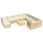 vidaXL 11-tlg. Garten-Lounge-Set mit Creme Kissen Kiefernholz vidaXL 11-tlg. Garten-Lounge-Set mit Creme Kissen Kiefernholz