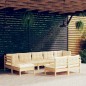 vidaXL 9-tlg. Garten-Lounge-Set mit Creme Kissen Kiefernholz vidaXL 9-tlg. Garten-Lounge-Set mit Creme Kissen Kiefernholz