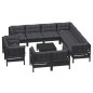 vidaXL 12-tlg. Garten-Lounge-Set mit Kissen Schwarz Massivholz Kiefer vidaXL 12-tlg. Garten-Lounge-Set mit Kissen Schwarz Massivholz Kiefer