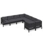 vidaXL 8-tlg. Garten-Lounge-Set mit Kissen Schwarz Massivholz Kiefer vidaXL 8-tlg. Garten-Lounge-Set mit Kissen Schwarz Massivholz Kiefer