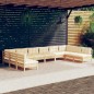 vidaXL 10-tlg. Garten-Lounge-Set mit Creme Kissen Massivholz Kiefer vidaXL 10-tlg. Garten-Lounge-Set mit Creme Kissen Massivholz Kiefer