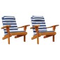 Adirondack-Auflagen 2 Stk. Blau & Weiß Gestreift Oxford-Gewebe Adirondack-Auflagen 2 Stk. Blau & Weiß Gestreift Oxford-Gewebe