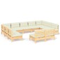 vidaXL 11-tlg. Garten-Lounge-Set mit Creme Kissen Massivholz Kiefer vidaXL 11-tlg. Garten-Lounge-Set mit Creme Kissen Massivholz Kiefer