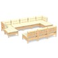 vidaXL 10-tlg. Garten-Lounge-Set mit Creme Kissen Kiefernholz vidaXL 10-tlg. Garten-Lounge-Set mit Creme Kissen Kiefernholz