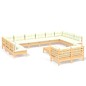 vidaXL 13-tlg. Garten-Lounge-Set mit Creme Kissen Kiefernholz vidaXL 13-tlg. Garten-Lounge-Set mit Creme Kissen Kiefernholz