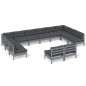 vidaXL 12-tlg. Garten-Lounge-Set mit Kissen Grau Kiefer Massivholz vidaXL 12-tlg. Garten-Lounge-Set mit Kissen Grau Kiefer Massivholz