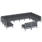 vidaXL 12-tlg. Garten-Lounge-Set mit Kissen Grau Kiefer Massivholz vidaXL 12-tlg. Garten-Lounge-Set mit Kissen Grau Kiefer Massivholz