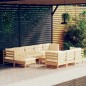 vidaXL 11-tlg. Garten-Lounge-Set mit Creme Kissen Massivholz Kiefer vidaXL 11-tlg. Garten-Lounge-Set mit Creme Kissen Massivholz Kiefer