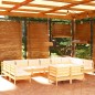 vidaXL 12-tlg. Garten-Lounge-Set mit Creme Kissen Massivholz Kiefer vidaXL 12-tlg. Garten-Lounge-Set mit Creme Kissen Massivholz Kiefer
