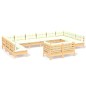 vidaXL 12-tlg. Garten-Lounge-Set mit Creme Kissen Massivholz Kiefer vidaXL 12-tlg. Garten-Lounge-Set mit Creme Kissen Massivholz Kiefer