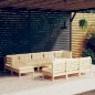 vidaXL 11-tlg. Garten-Lounge-Set mit Creme Kissen Kiefernholz vidaXL 11-tlg. Garten-Lounge-Set mit Creme Kissen Kiefernholz