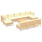 vidaXL 11-tlg. Garten-Lounge-Set mit Creme Kissen Kiefernholz vidaXL 11-tlg. Garten-Lounge-Set mit Creme Kissen Kiefernholz