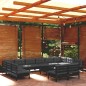 vidaXL 13-tlg. Garten-Lounge-Set mit Kissen Schwarz Kiefer Massivholz vidaXL 13-tlg. Garten-Lounge-Set mit Kissen Schwarz Kiefer Massivholz