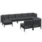 vidaXL 9-tlg. Garten-Lounge-Set mit Kissen Schwarz Kiefernholz vidaXL 9-tlg. Garten-Lounge-Set mit Kissen Schwarz Kiefernholz