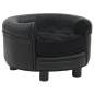 Hundesofa Schwarz 48x48x32 cm Plüsch und Kunstleder Hundesofa Schwarz 48x48x32 cm Plüsch und Kunstleder