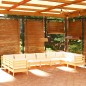 vidaXL 10-tlg. Garten-Lounge-Set mit Creme Kissen Kiefernholz vidaXL 10-tlg. Garten-Lounge-Set mit Creme Kissen Kiefernholz