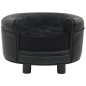 Hundesofa Schwarz 48x48x32 cm Plüsch und Kunstleder Hundesofa Schwarz 48x48x32 cm Plüsch und Kunstleder