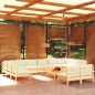 vidaXL 13-tlg. Garten-Lounge-Set mit Creme Kissen Massivholz Kiefer vidaXL 13-tlg. Garten-Lounge-Set mit Creme Kissen Massivholz Kiefer