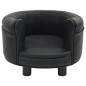 Hundesofa Schwarz 48x48x32 cm Plüsch und Kunstleder Hundesofa Schwarz 48x48x32 cm Plüsch und Kunstleder