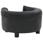 Hundesofa Schwarz 48x48x32 cm Plüsch und Kunstleder Hundesofa Schwarz 48x48x32 cm Plüsch und Kunstleder