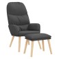 vidaXL Relaxsessel mit Hocker Dunkelgrau Stoff vidaXL Relaxsessel mit Hocker Dunkelgrau Stoff