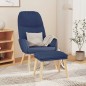 vidaXL Relaxsessel mit Hocker Blau Stoff vidaXL Relaxsessel mit Hocker Blau Stoff
