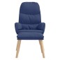 vidaXL Relaxsessel mit Hocker Blau Stoff vidaXL Relaxsessel mit Hocker Blau Stoff