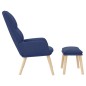 vidaXL Relaxsessel mit Hocker Blau Stoff vidaXL Relaxsessel mit Hocker Blau Stoff