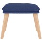 vidaXL Relaxsessel mit Hocker Blau Stoff vidaXL Relaxsessel mit Hocker Blau Stoff