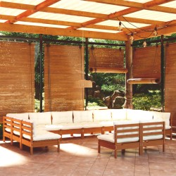 vidaXL 12-tlg. Garten-Lounge-Set mit Kissen Honigbraun Kiefernholz