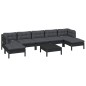 vidaXL 8-tlg. Garten-Lounge-Set mit Kissen Schwarz Kiefernholz vidaXL 8-tlg. Garten-Lounge-Set mit Kissen Schwarz Kiefernholz