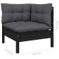 vidaXL 8-tlg. Garten-Lounge-Set mit Kissen Schwarz Kiefernholz vidaXL 8-tlg. Garten-Lounge-Set mit Kissen Schwarz Kiefernholz