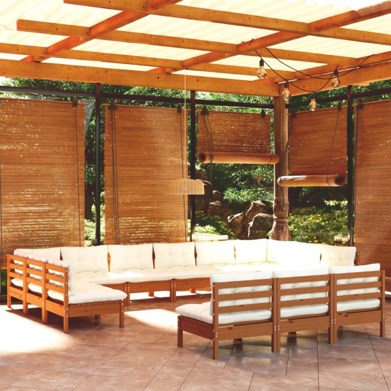 vidaXL 13-tlg. Garten-Lounge-Set mit Kissen Honigbraun Kiefernholz vidaXL 13-tlg. Garten-Lounge-Set mit Kissen Honigbraun Kiefernholz