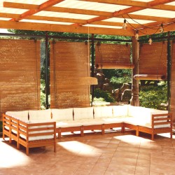 vidaXL 10-tlg. Garten-Lounge-Set mit Kissen Honigbraun Kiefernholz