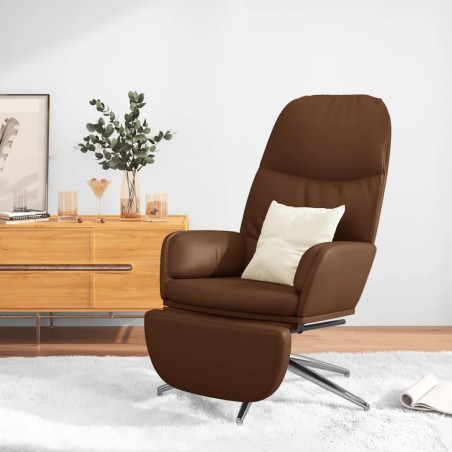 vidaXL Relaxsessel mit Fußstütze Glänzend Braun Kunstleder
