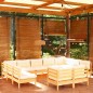 vidaXL 11-tlg. Garten-Lounge-Set mit Creme Kissen Massivholz Kiefer vidaXL 11-tlg. Garten-Lounge-Set mit Creme Kissen Massivholz Kiefer